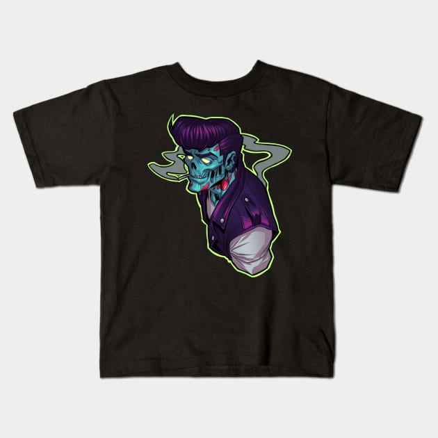 Psychobilly Zombie Boy Kids T-Shirt by PirateCashoo